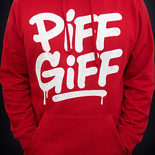 Piff Giff Pullover Hoodie – Red (Front Logo)