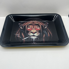 Rasta Lion Metal Rolling Tray