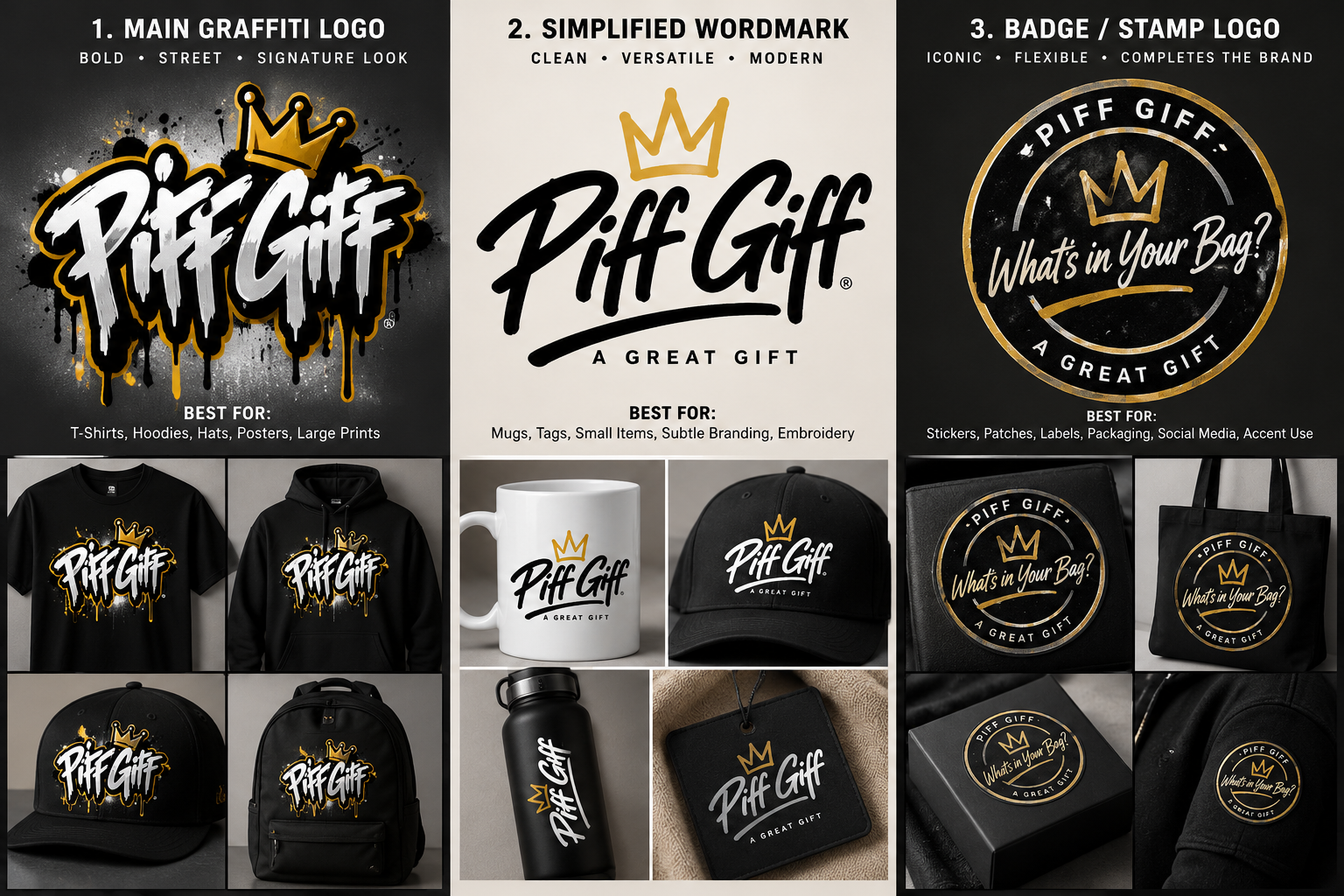 Piff Giff crowned graffiti logo